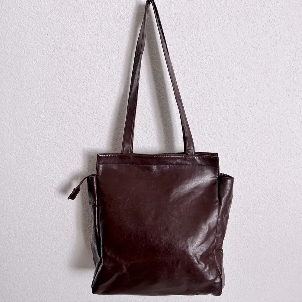 Vintage Bentley Brown Leather Shoulder Work Commuter Travel Bag Unisex